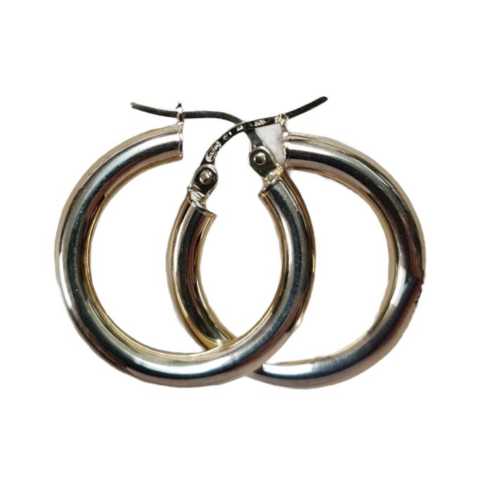 Women's White gold hoop earrings 14CT ISR0055