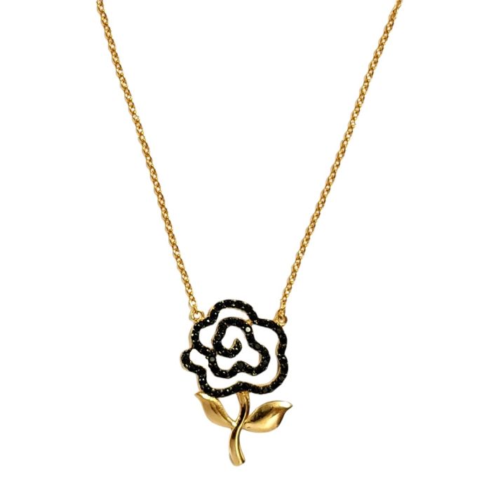 Women gold necklace 14ct with rose IRH0314