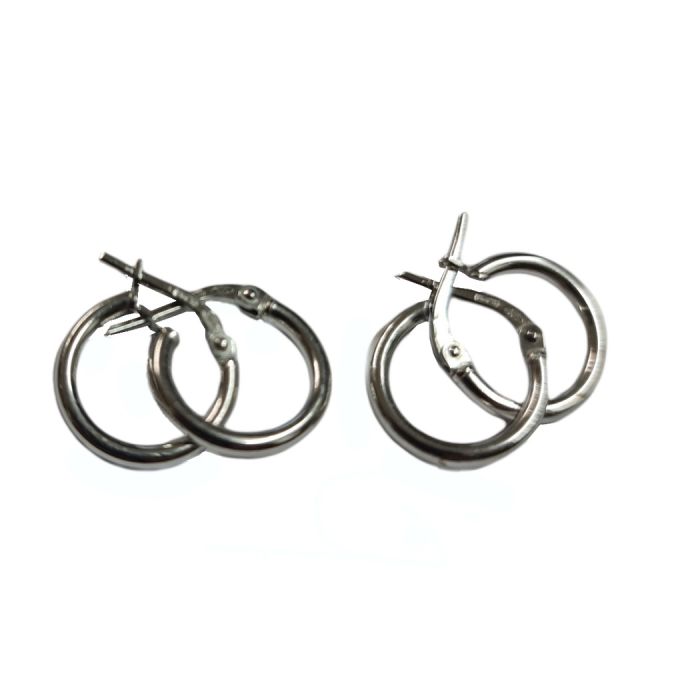 Women's silver hoop earrings WS00714