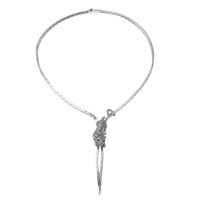 Women necklace in White gold 18ct with brigian MRK0001