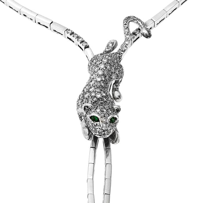 Women necklace in White gold 18ct with brigian MRK0001