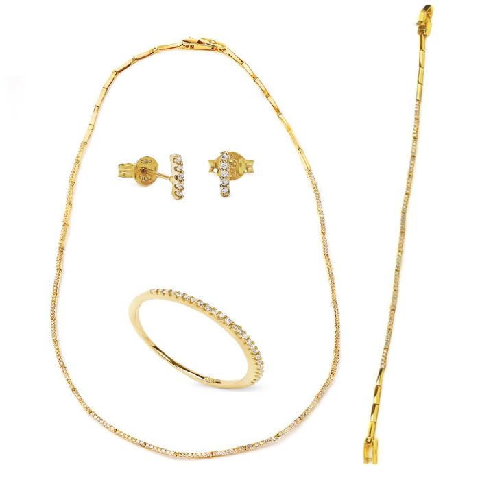 Set yellow gold of women's jewelry 14CT SETIRU0027