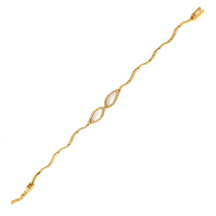Women's bracelet yellow gold with zircon 14CT IVU0016