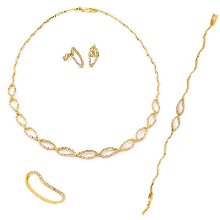 Set yellow gold of women's jewelry 14CT SETIRU0024