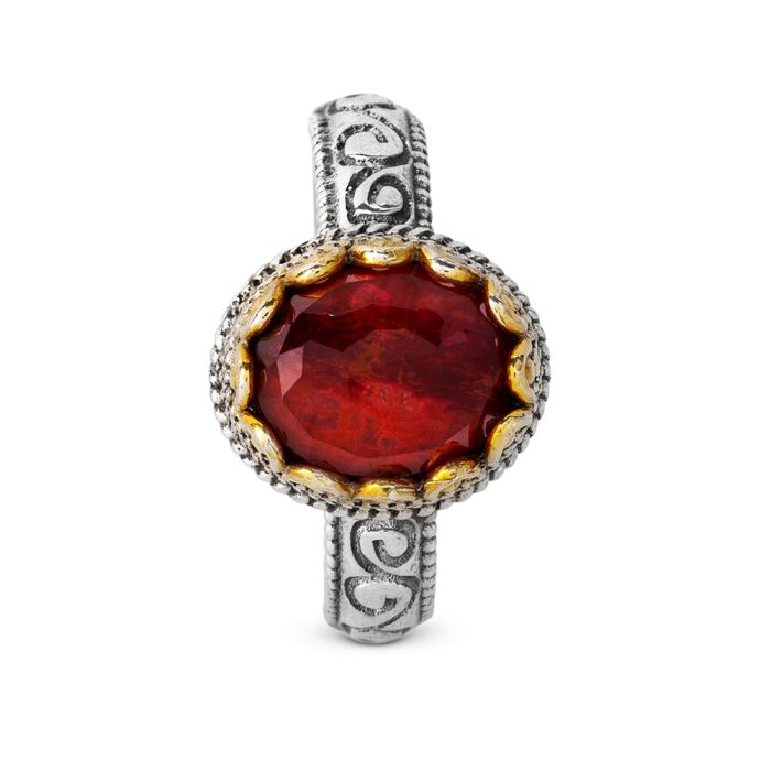 Women's silver ring with Ruby Agate WD00555
