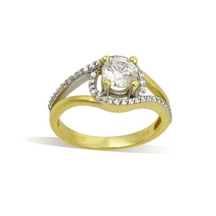 Women engagement gold ring 9CT HDU0048
