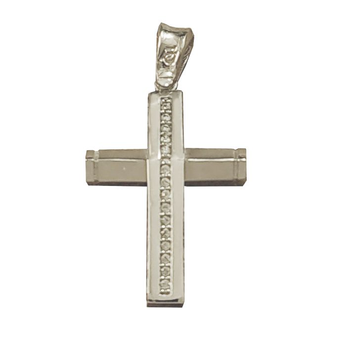 Women's white gold cross 9CT without chain HTU0042