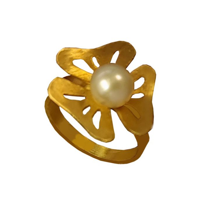 Women's gold ring 14CT with pearl IDU0139