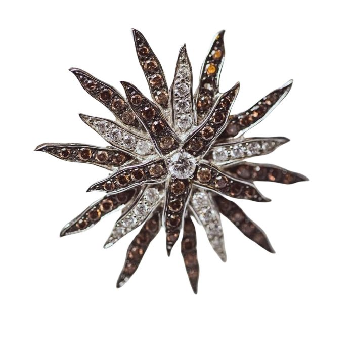 Lapel gold pin 14CT in snowflake shape JOC5216