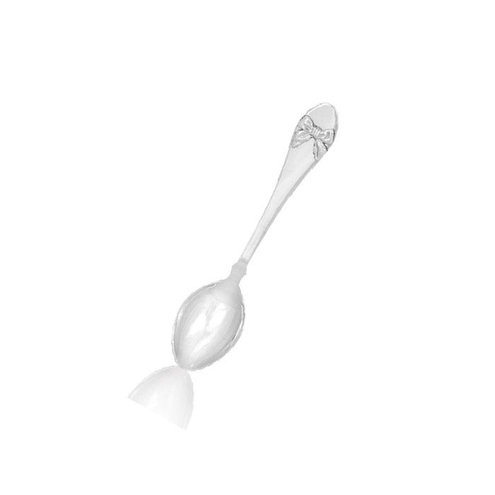Silver kid's small spoon with bow XCL0001