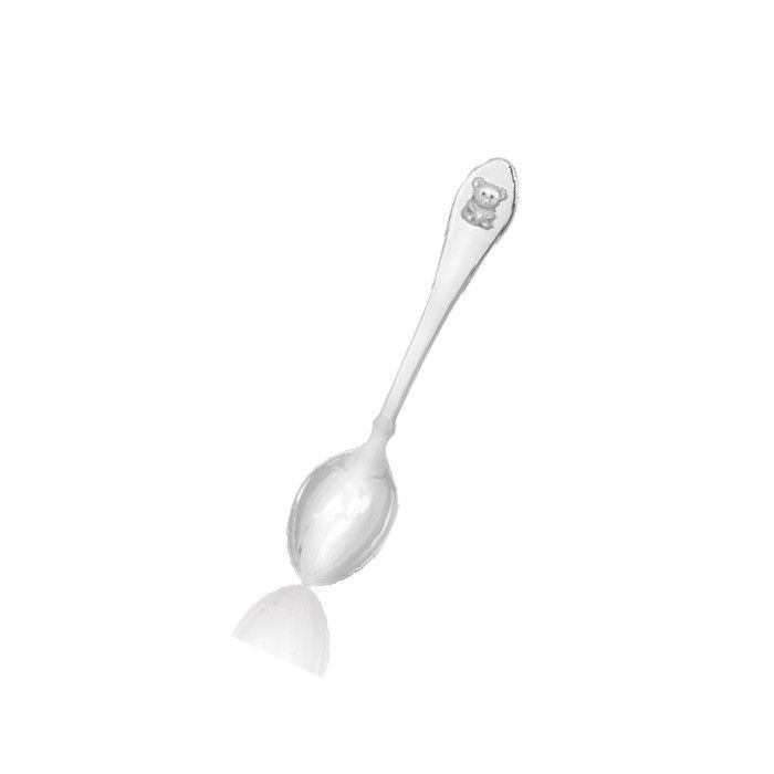 Silver kid's small spoon with bear XCL0002