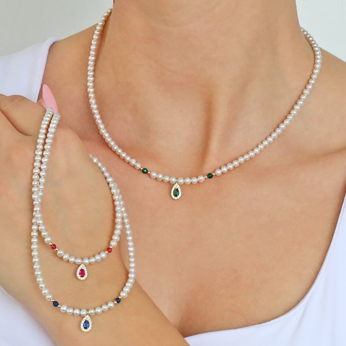 Women's necklace Fresh Water Pearl 3,5mm-4,0mm 14CT IIY0015