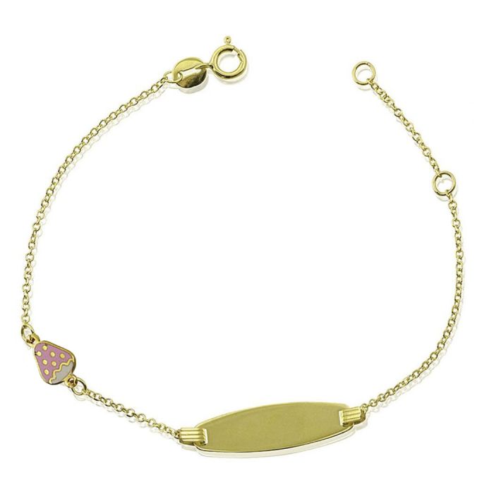 Children's ID yellow gold with strawberry 9CT HHY0002