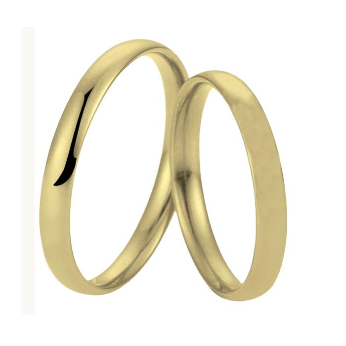 Pair of gold wedding rings 3,00mm V2130