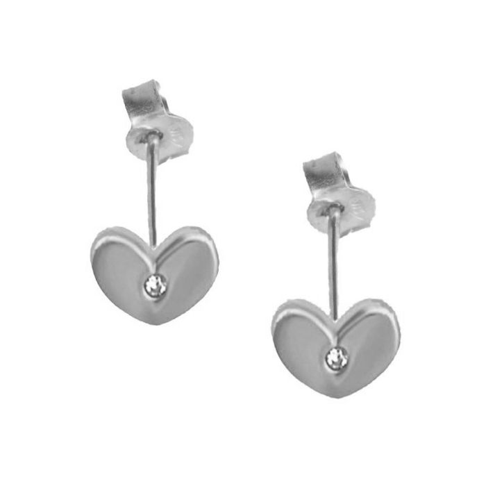 Kid's in white gold earrings with hearts 9CT HSY0016