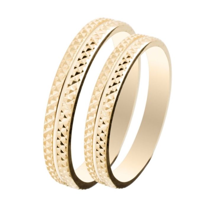 Pair of gold wedding rings 3,0mm SL18