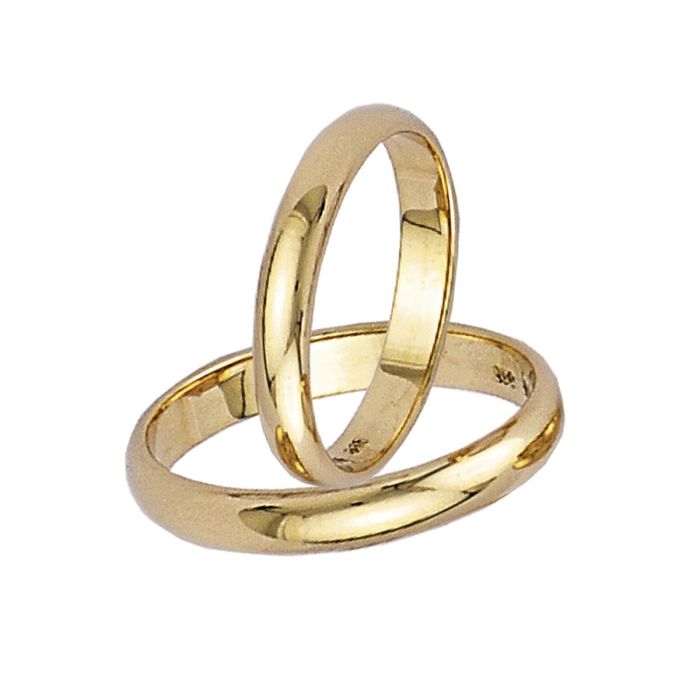 Pair of gold wedding rings 14CT 2,5mm 1-25