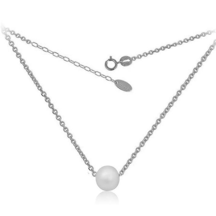 Women's white gold necklace 9ct with pearl HRY0011