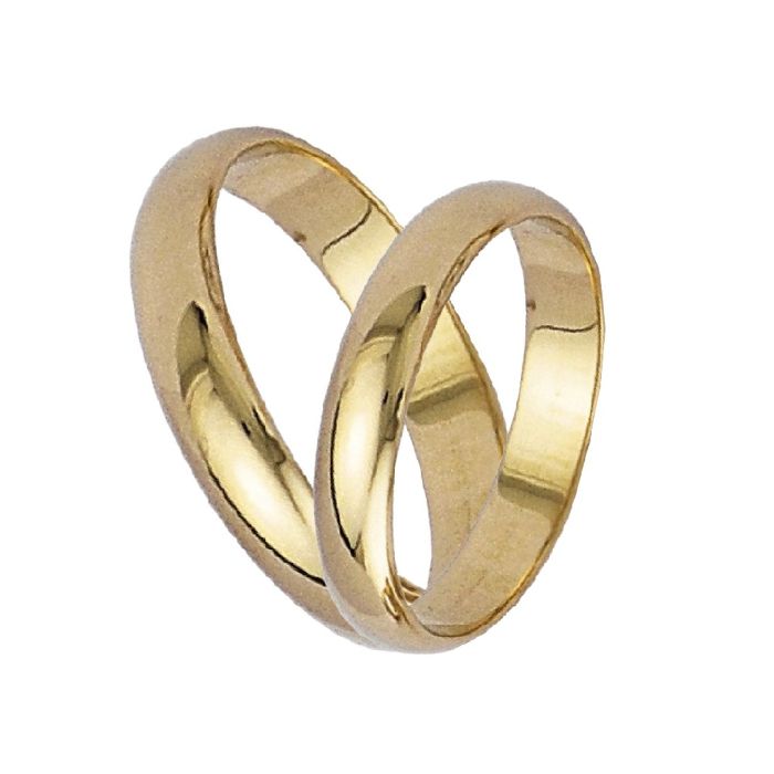 Pair of yellow gold classic wedding rings 14CT 3,00mm IBY0021