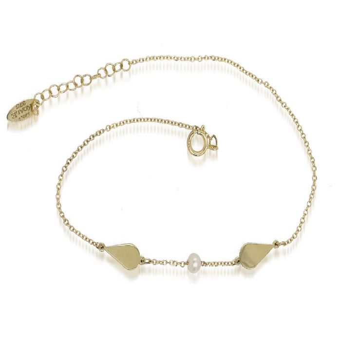 Yellow gold women's bracelet with pearl 9CT HVY0002
