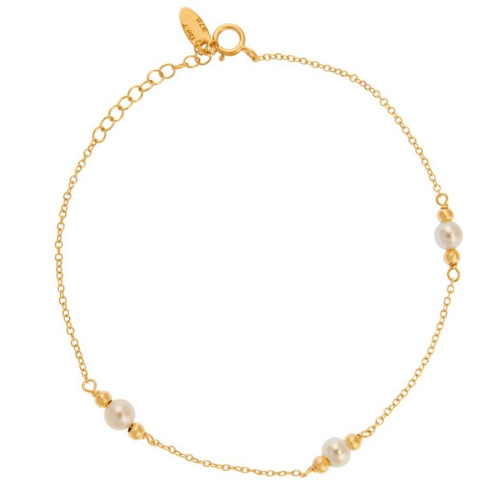 Yellow gold women's bracelet with pearls 9CT HVB0133