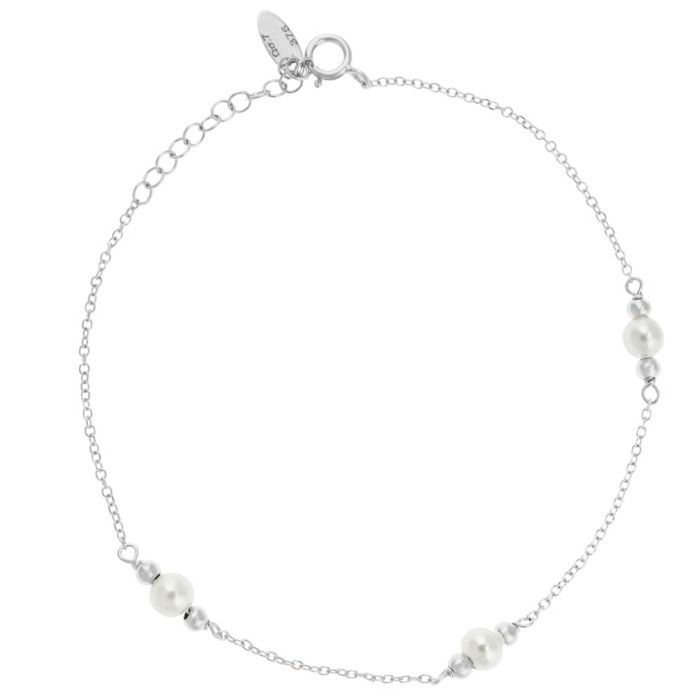 White gold women's bracelet with pearls 9CT HVB0134