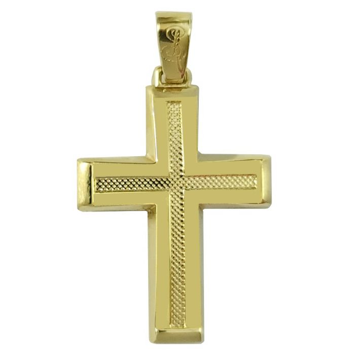 Men's yellow gold cross without chain 14CT ITY0020