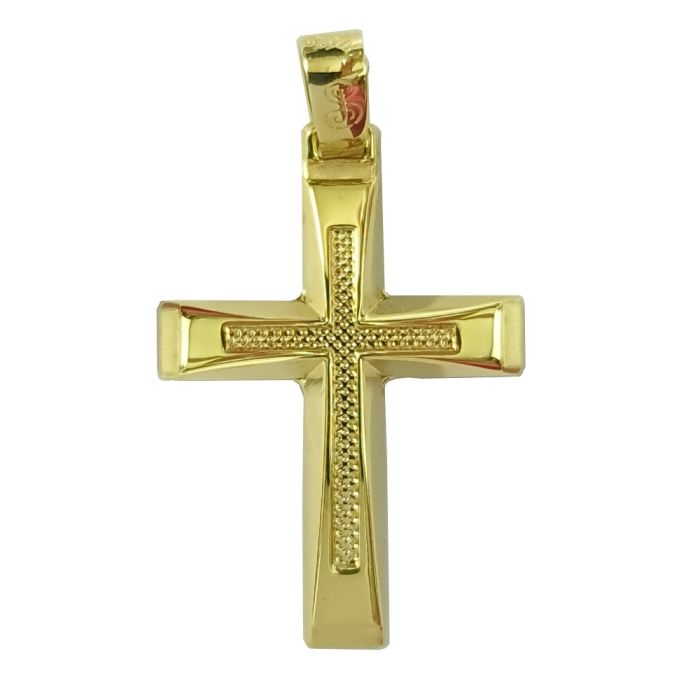 Men's yellow gold cross without chain 14CT ITY0025