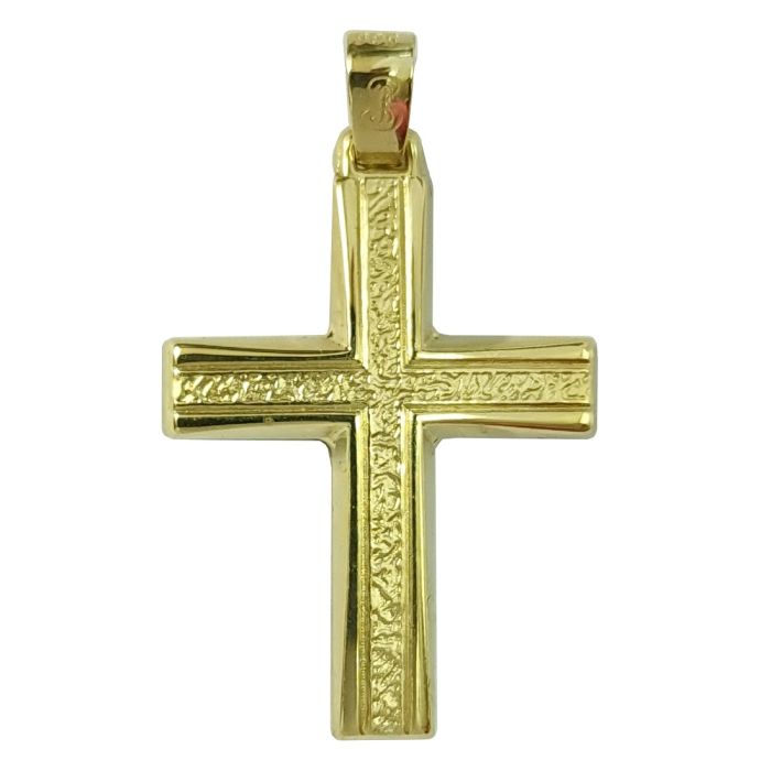 Men's yellow gold cross without chain 14CT ITY0035