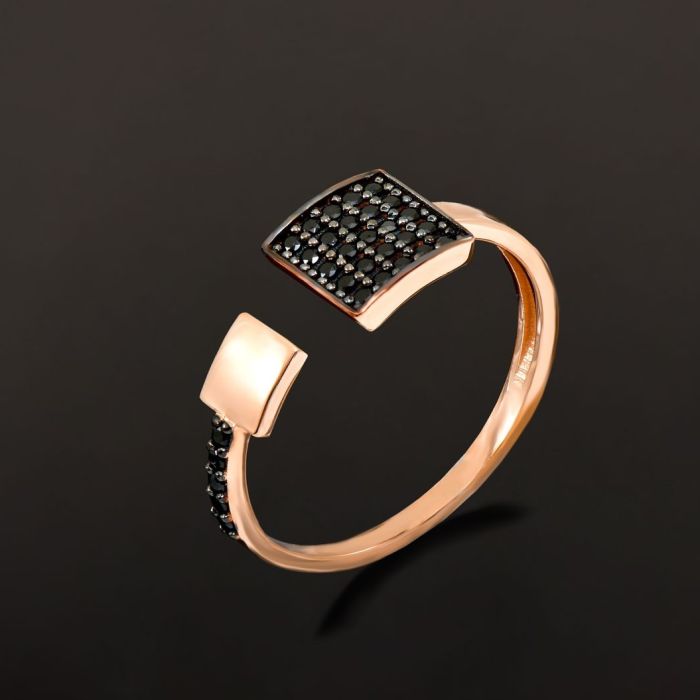 Women's pink gold ring 9CT with zirkon HDU0001