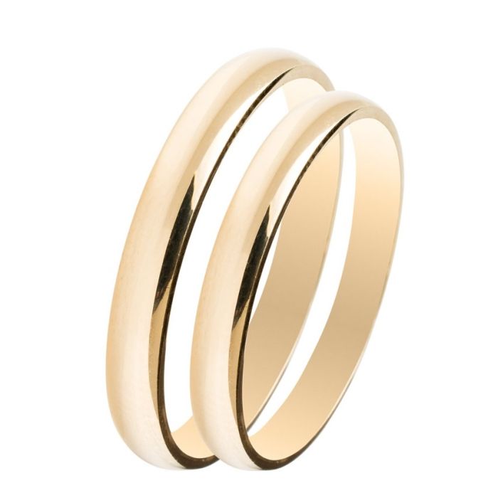 Pair of gold wedding rings  Maschio Femmina 14CT 3,0mm SL03